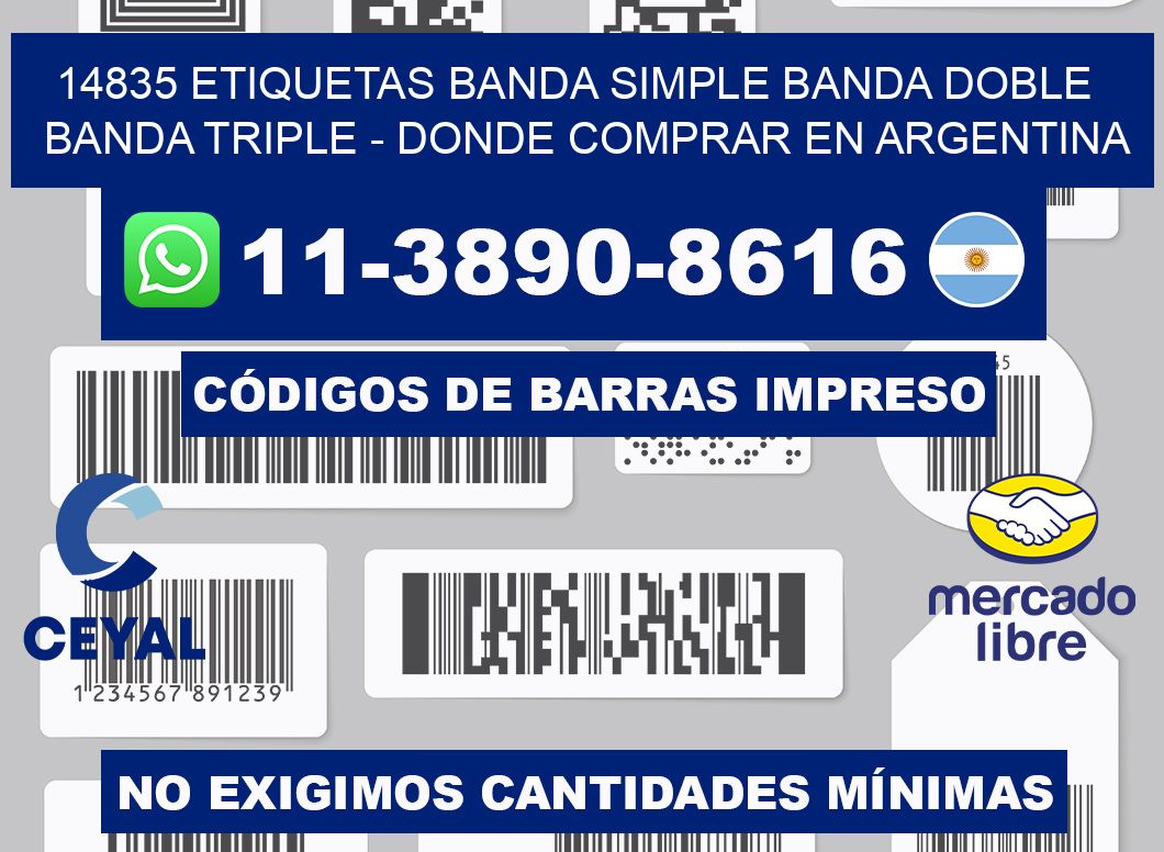 14835 etiquetas banda simple banda doble banda triple - Donde Comprar en Argentina
