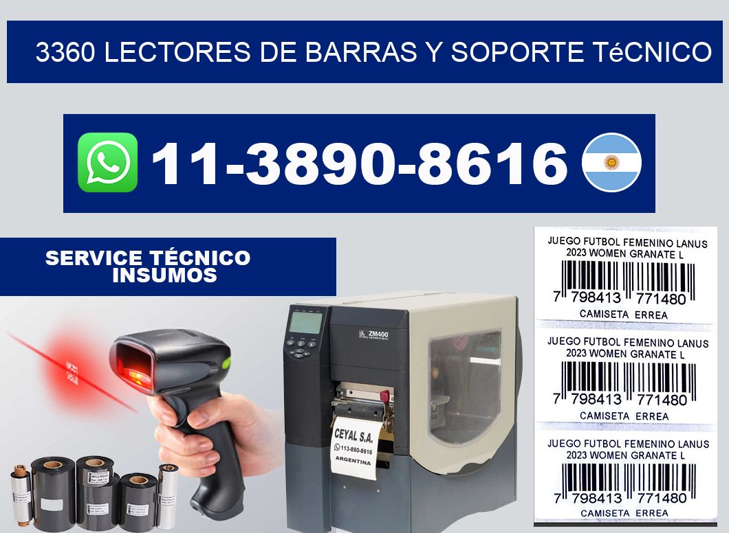 3360 Lectores de barras y Soporte Técnico