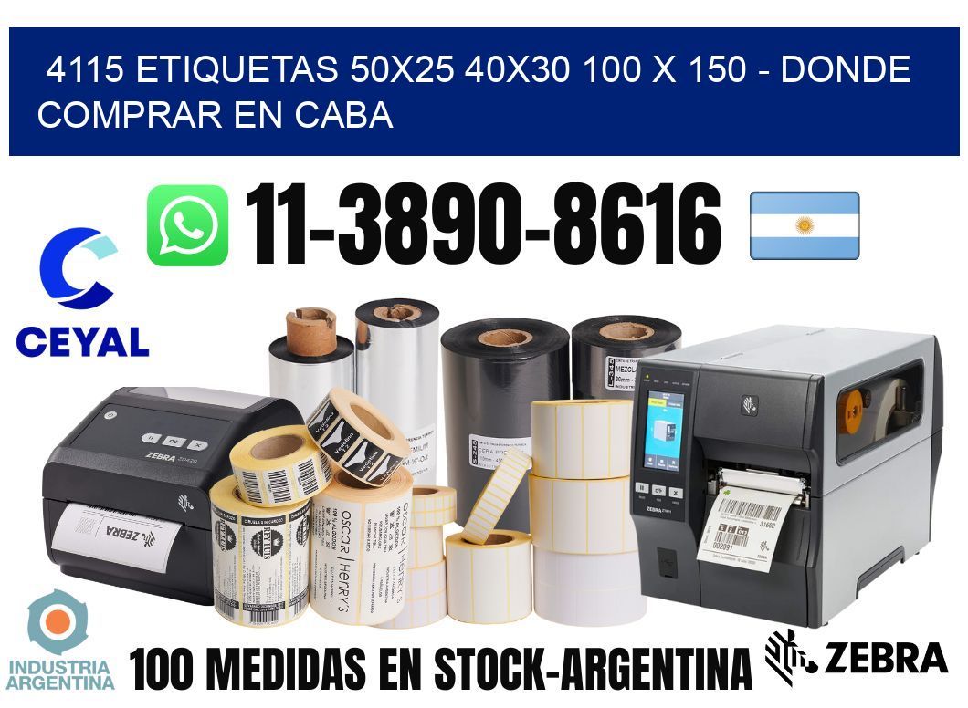 4115 etiquetas 50x25 40x30 100 x 150 - Donde Comprar en Caba