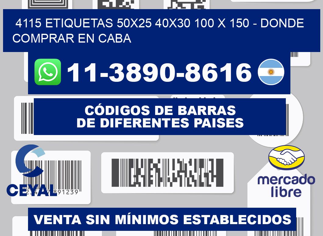 4115 etiquetas 50x25 40x30 100 x 150 - Donde Comprar en Caba