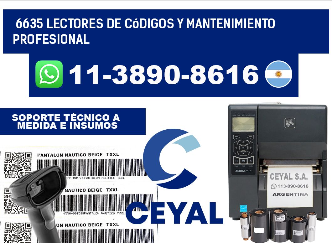6635 Lectores de Códigos y Mantenimiento Profesional