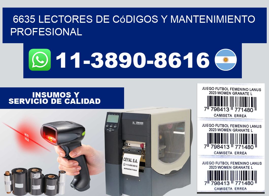 6635 Lectores de Códigos y Mantenimiento Profesional