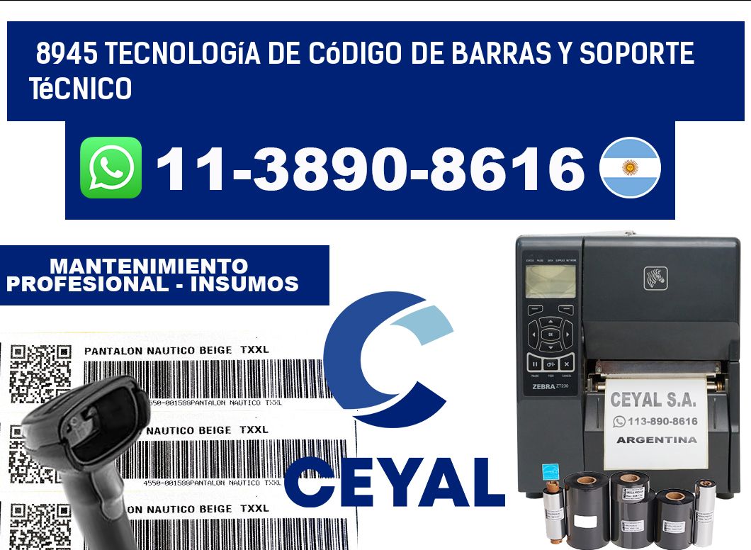 8945 Tecnología de Código de Barras y Soporte Técnico