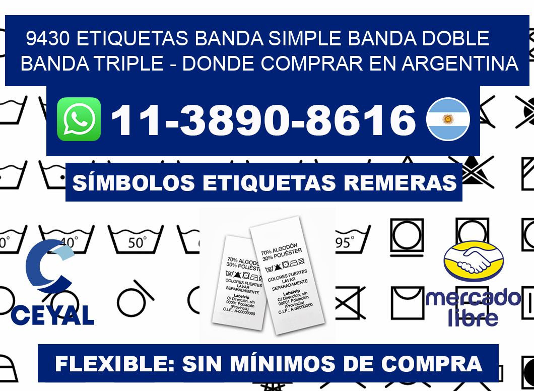 9430 etiquetas banda simple banda doble banda triple - Donde Comprar en Argentina