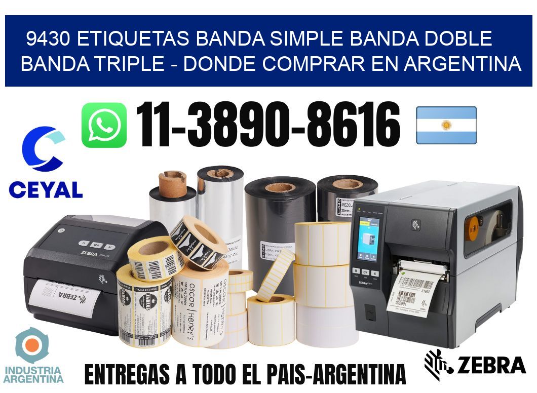 9430 etiquetas banda simple banda doble banda triple - Donde Comprar en Argentina