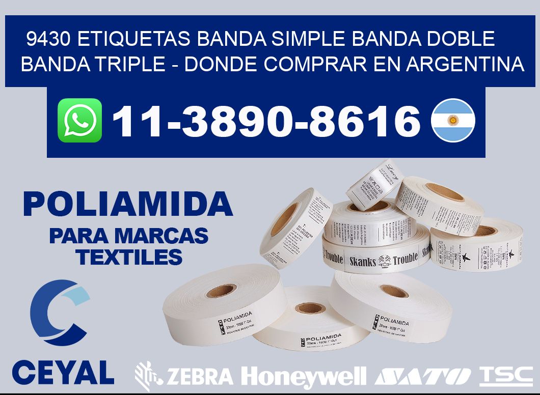 9430 etiquetas banda simple banda doble banda triple - Donde Comprar en Argentina