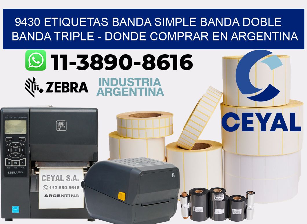 9430 etiquetas banda simple banda doble banda triple - Donde Comprar en Argentina
