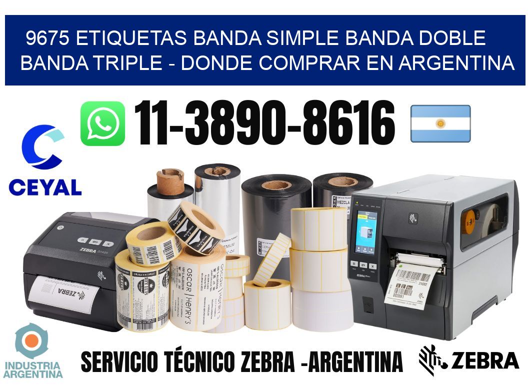 9675 etiquetas banda simple banda doble banda triple - Donde Comprar en Argentina