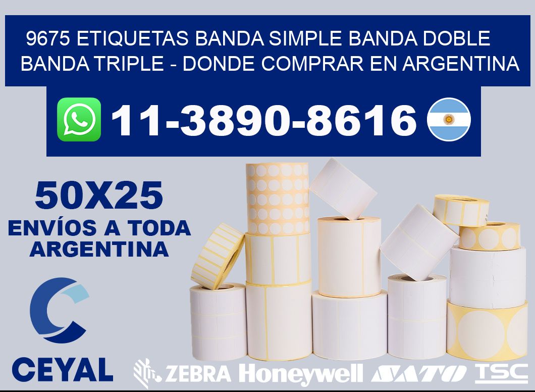 9675 etiquetas banda simple banda doble banda triple - Donde Comprar en Argentina