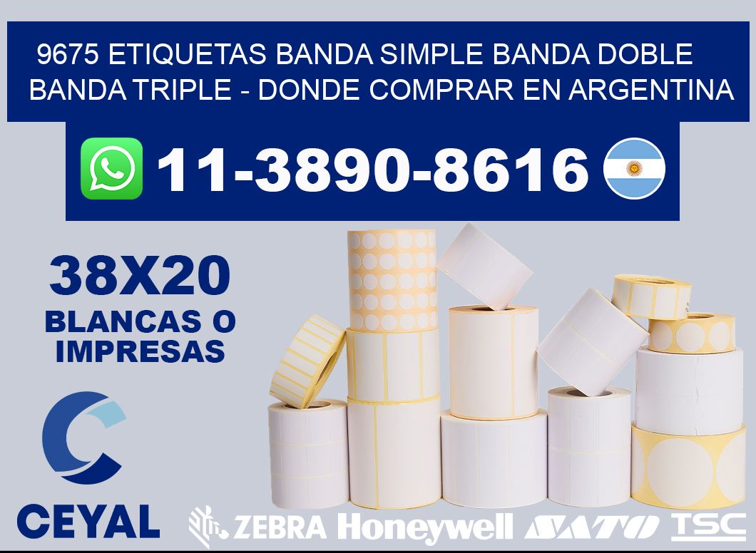 9675 etiquetas banda simple banda doble banda triple - Donde Comprar en Argentina