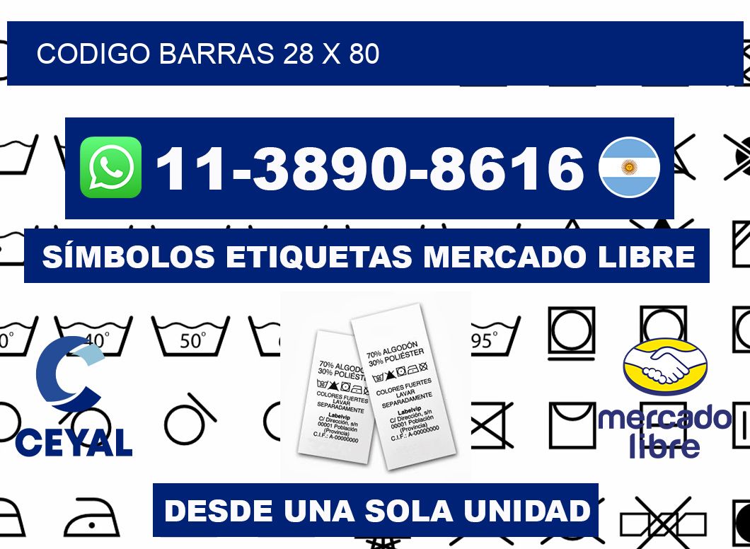 Codigo barras 28 x 80