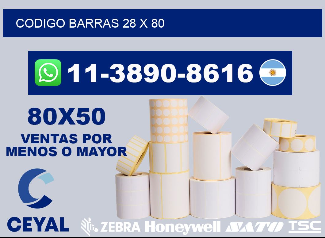 Codigo barras 28 x 80
