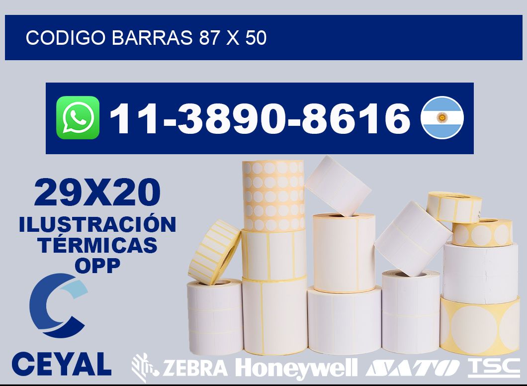 Codigo barras 87 x 50