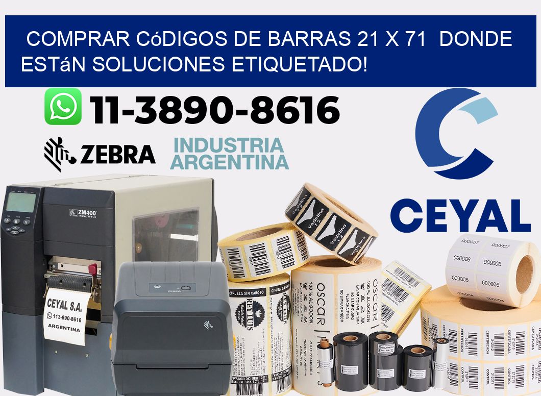 Comprar códigos de barras 21 x 71  donde están soluciones etiquetado!