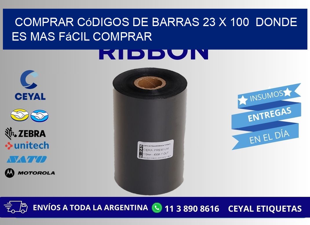 Comprar códigos de barras 23 x 100  Donde es mas fácil comprar