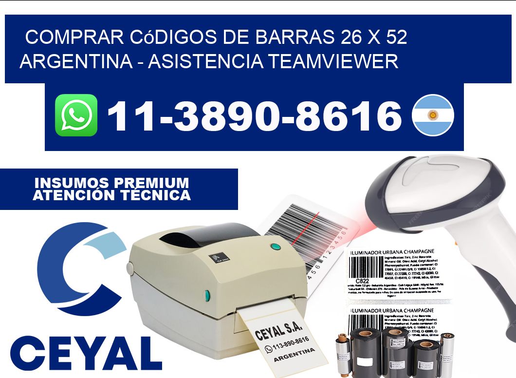 Comprar códigos de barras 26 x 52 argentina - asistencia teamviewer