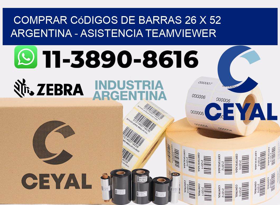 Comprar códigos de barras 26 x 52 argentina - asistencia teamviewer