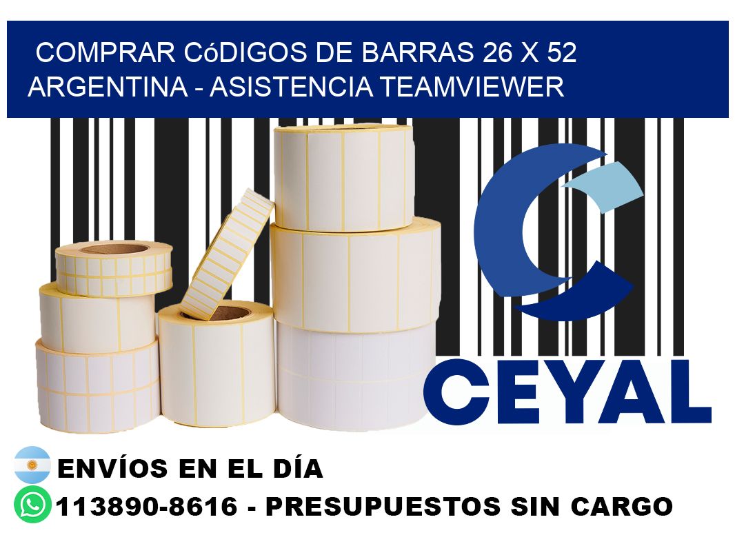 Comprar códigos de barras 26 x 52 argentina - asistencia teamviewer