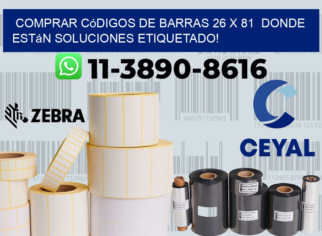 Comprar códigos de barras 26 x 81  donde están soluciones etiquetado!
