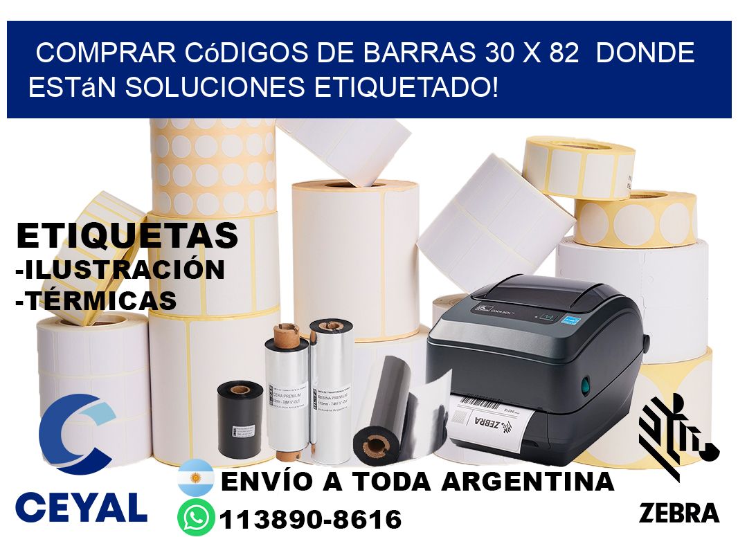 Comprar códigos de barras 30 x 82  donde están soluciones etiquetado!