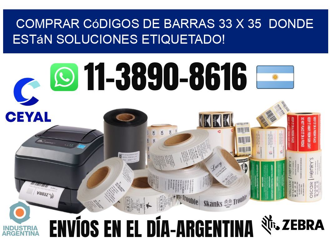 Comprar códigos de barras 33 x 35  donde están soluciones etiquetado!