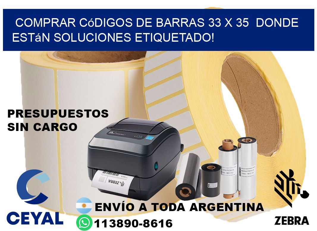 Comprar códigos de barras 33 x 35  donde están soluciones etiquetado!