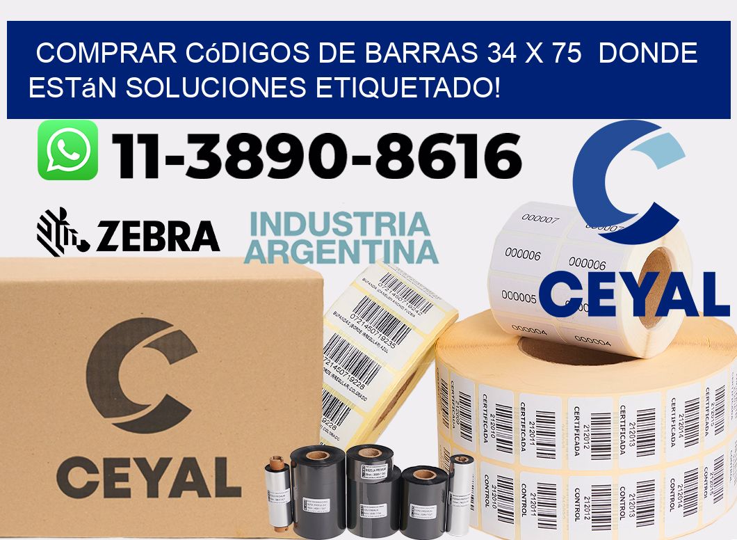 Comprar códigos de barras 34 x 75  donde están soluciones etiquetado!