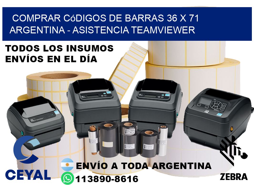 Comprar códigos de barras 36 x 71 argentina - asistencia teamviewer