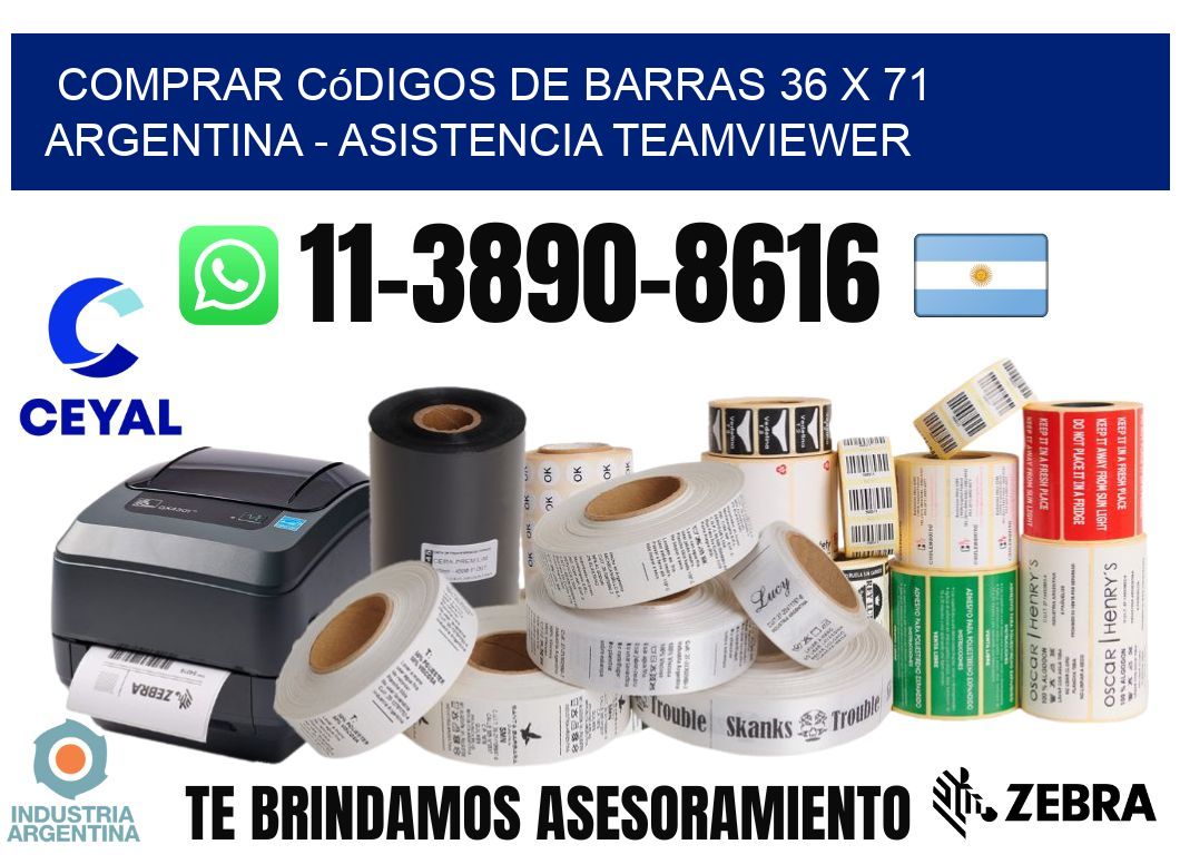 Comprar códigos de barras 36 x 71 argentina - asistencia teamviewer
