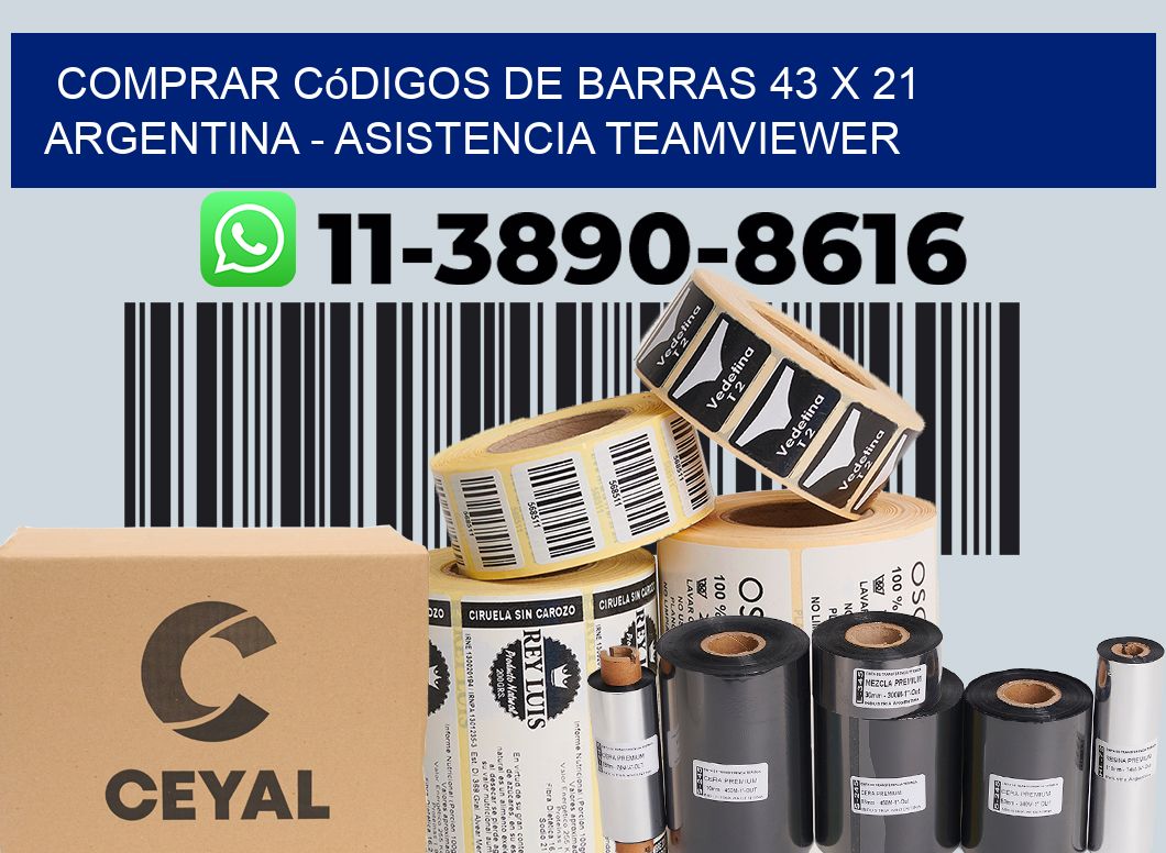 Comprar códigos de barras 43 x 21 argentina - asistencia teamviewer