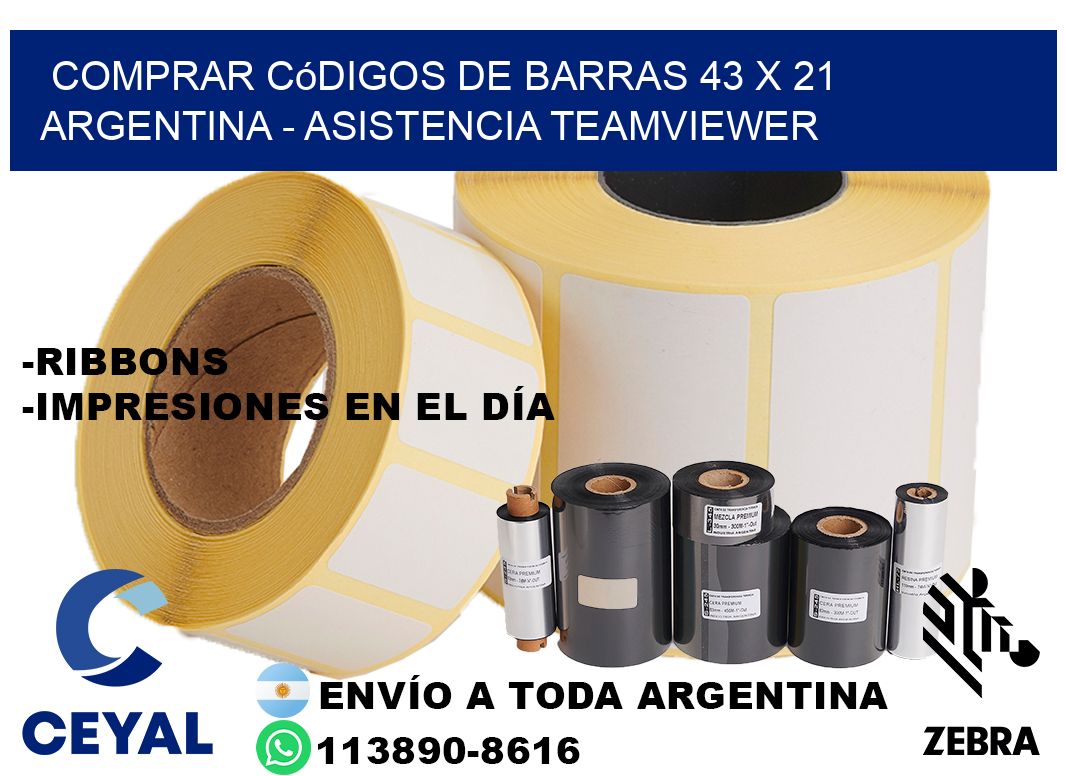 Comprar códigos de barras 43 x 21 argentina - asistencia teamviewer