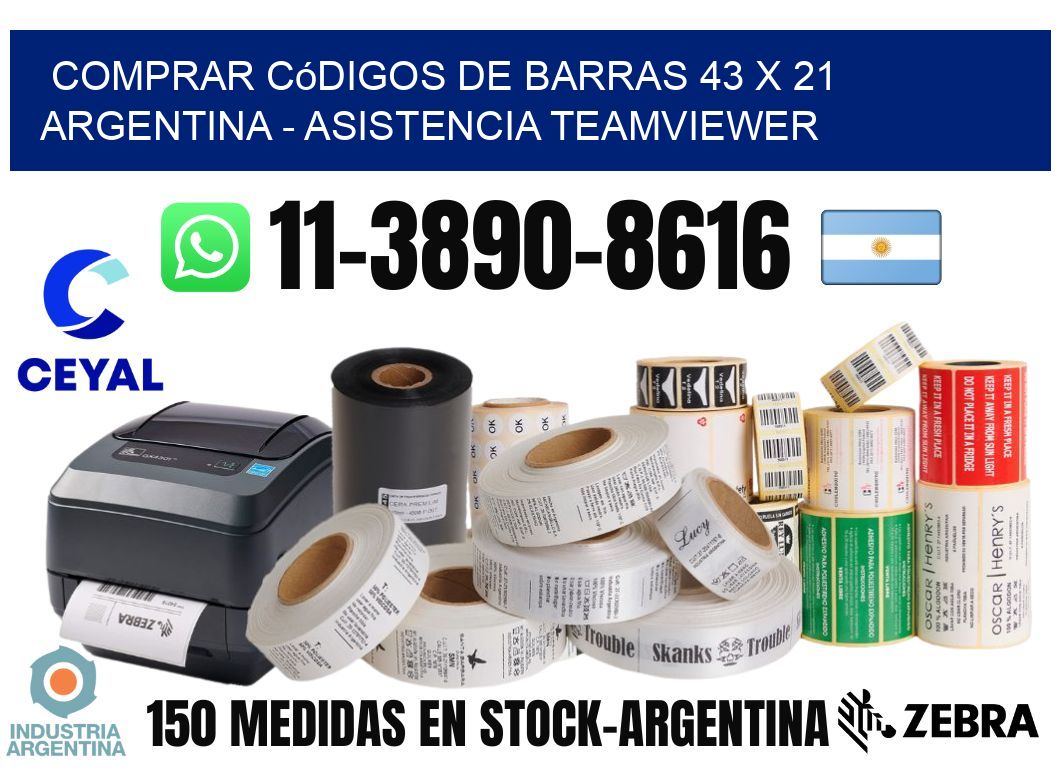 Comprar códigos de barras 43 x 21 argentina - asistencia teamviewer
