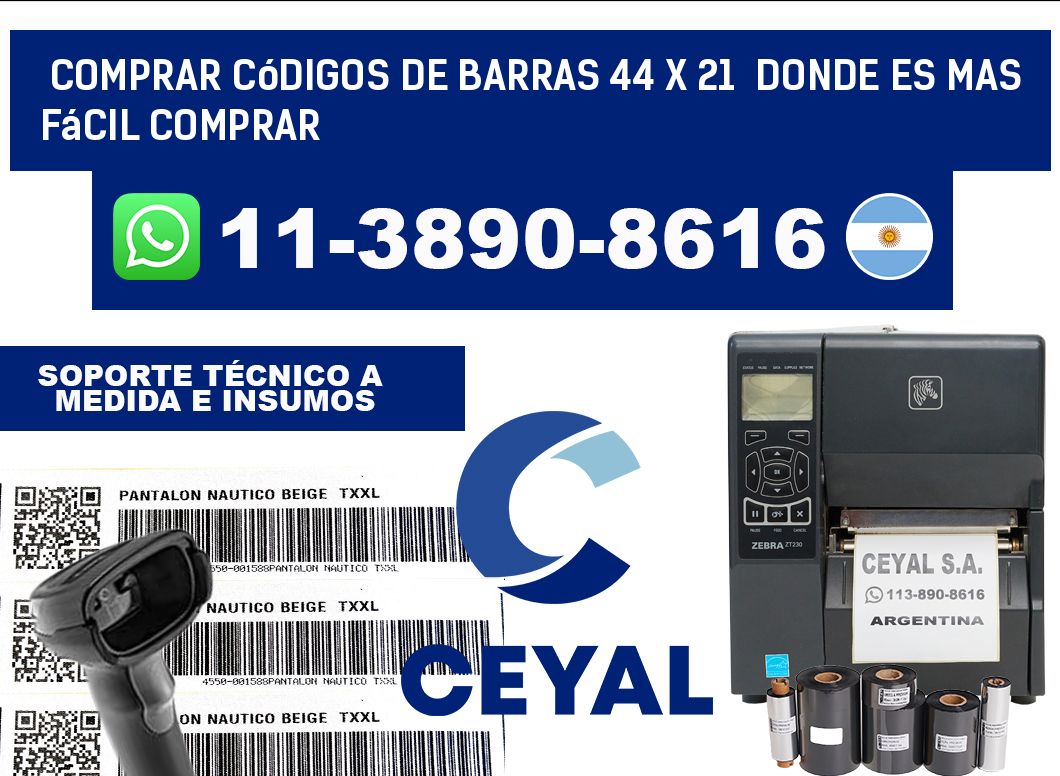 Comprar códigos de barras 44 x 21  Donde es mas fácil comprar