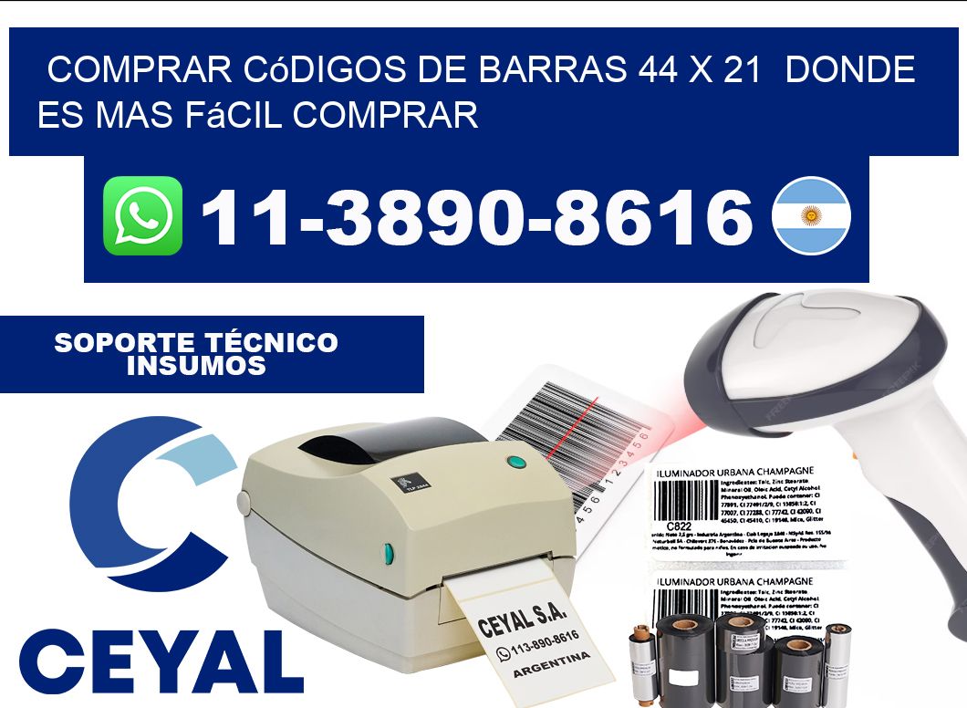 Comprar códigos de barras 44 x 21  Donde es mas fácil comprar