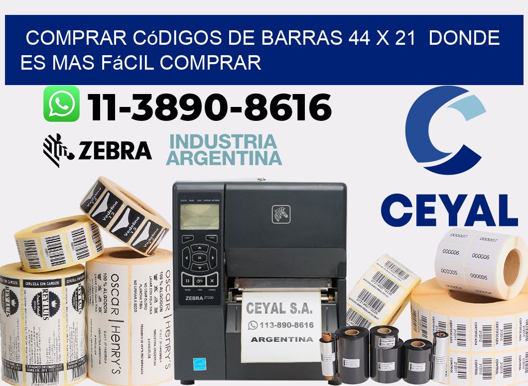 Comprar códigos de barras 44 x 21  Donde es mas fácil comprar