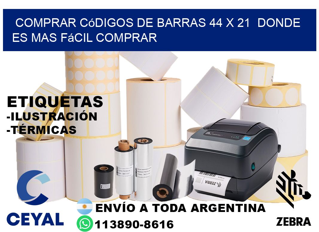 Comprar códigos de barras 44 x 21  Donde es mas fácil comprar