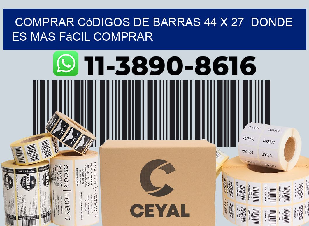 Comprar códigos de barras 44 x 27  Donde es mas fácil comprar