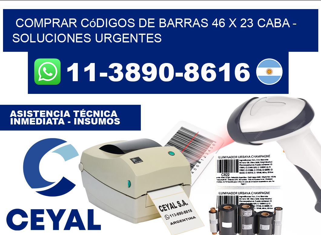 Comprar códigos de barras 46 x 23 CABA - soluciones urgentes