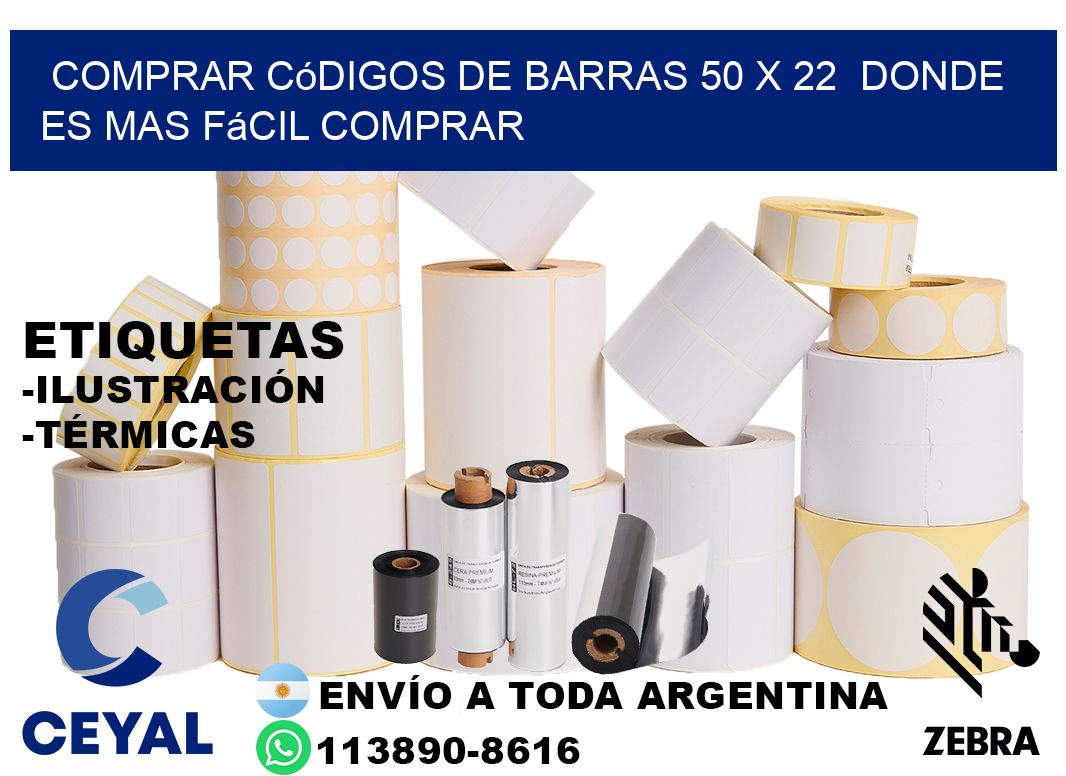 Comprar códigos de barras 50 x 22  Donde es mas fácil comprar