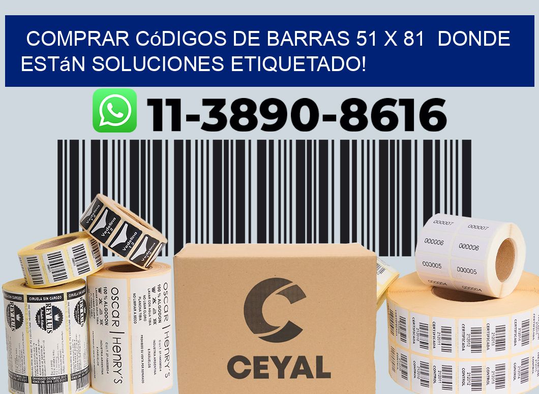Comprar códigos de barras 51 x 81  donde están soluciones etiquetado!