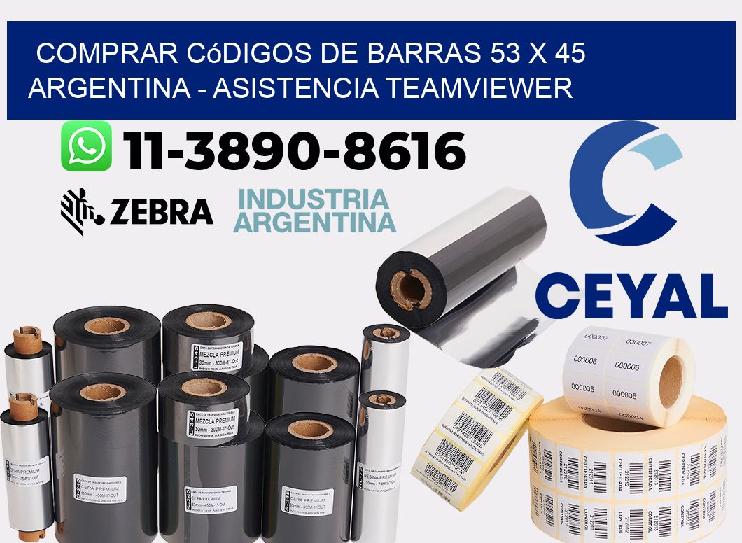 Comprar códigos de barras 53 x 45 argentina - asistencia teamviewer