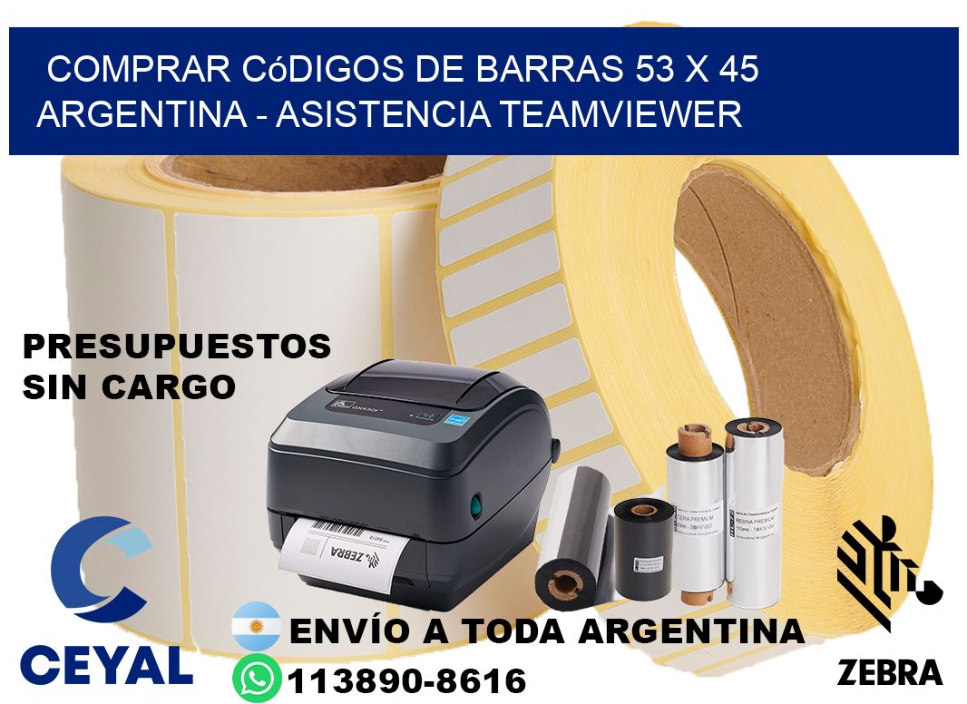 Comprar códigos de barras 53 x 45 argentina - asistencia teamviewer