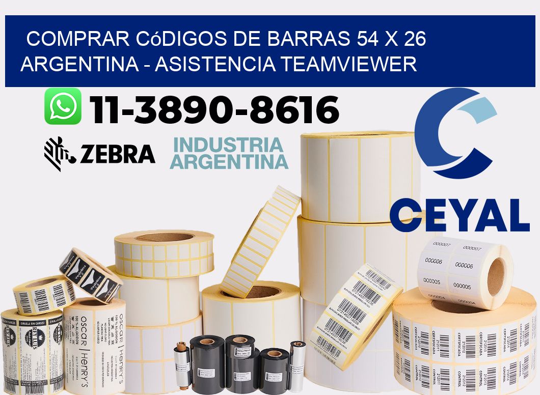Comprar códigos de barras 54 x 26 argentina - asistencia teamviewer