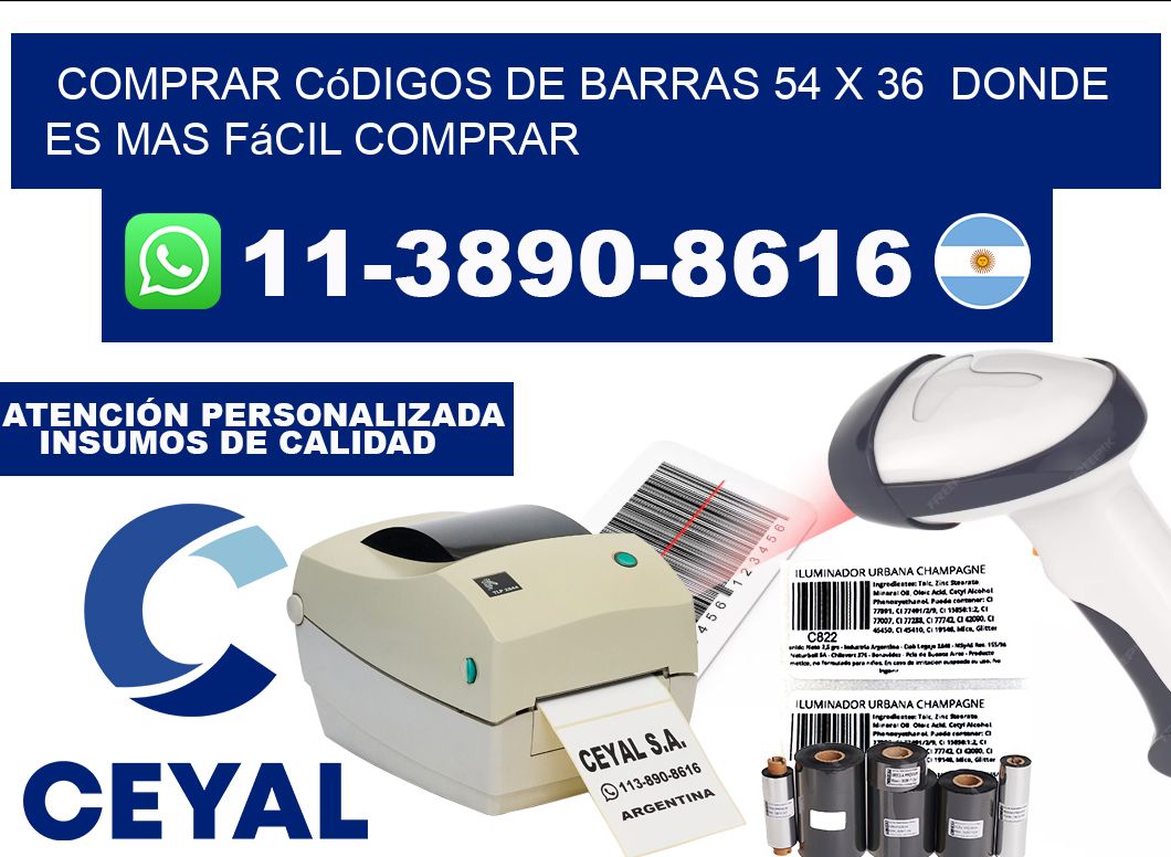 Comprar códigos de barras 54 x 36  Donde es mas fácil comprar
