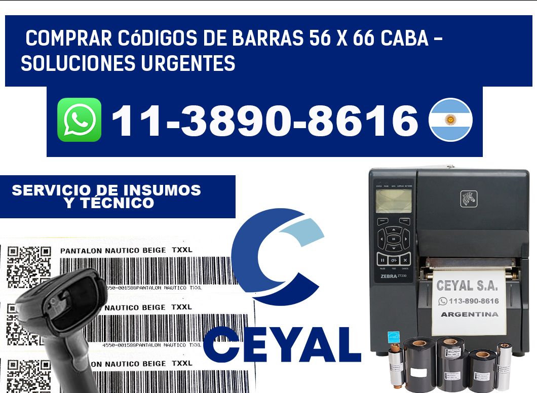 Comprar códigos de barras 56 x 66 CABA - soluciones urgentes