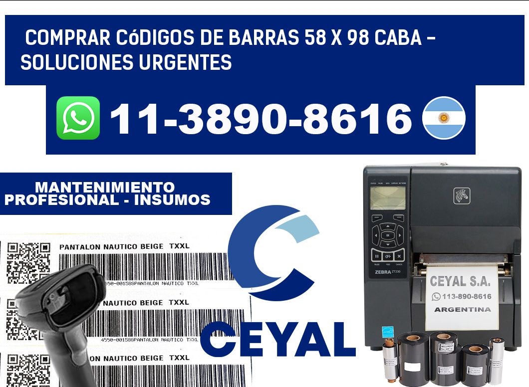 Comprar códigos de barras 58 x 98 CABA - soluciones urgentes