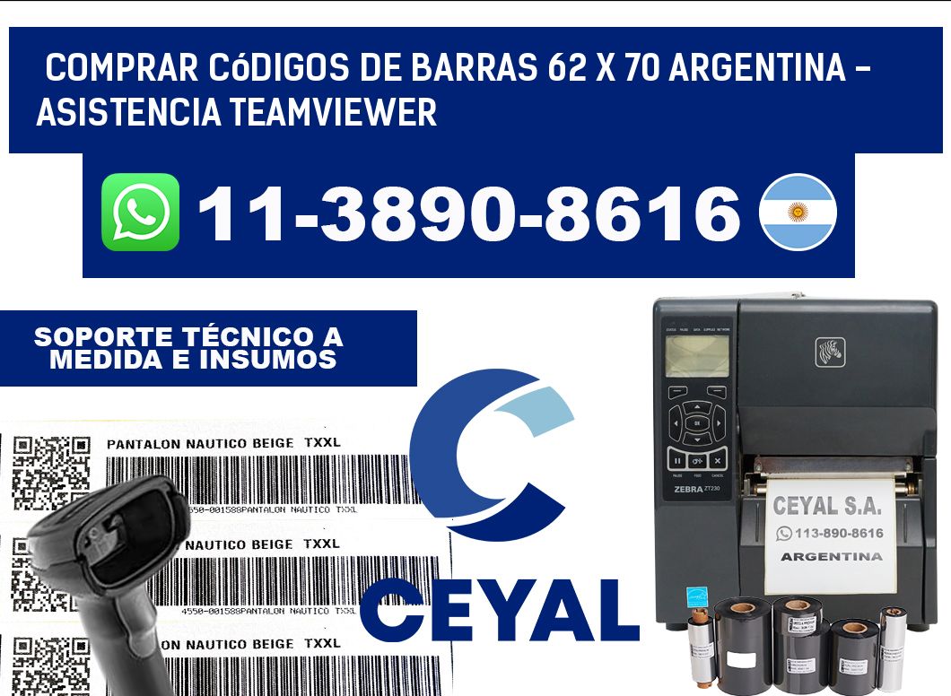 Comprar códigos de barras 62 x 70 argentina - asistencia teamviewer