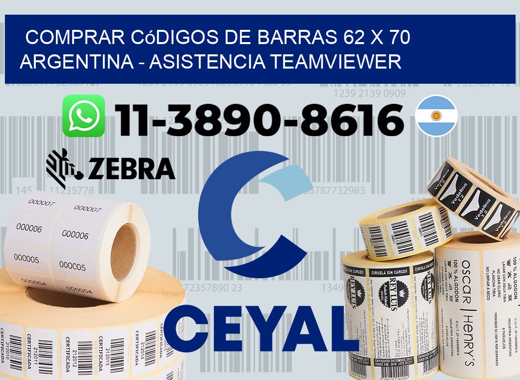 Comprar códigos de barras 62 x 70 argentina - asistencia teamviewer