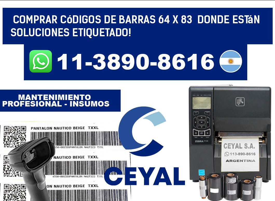 Comprar códigos de barras 64 x 83  donde están soluciones etiquetado!