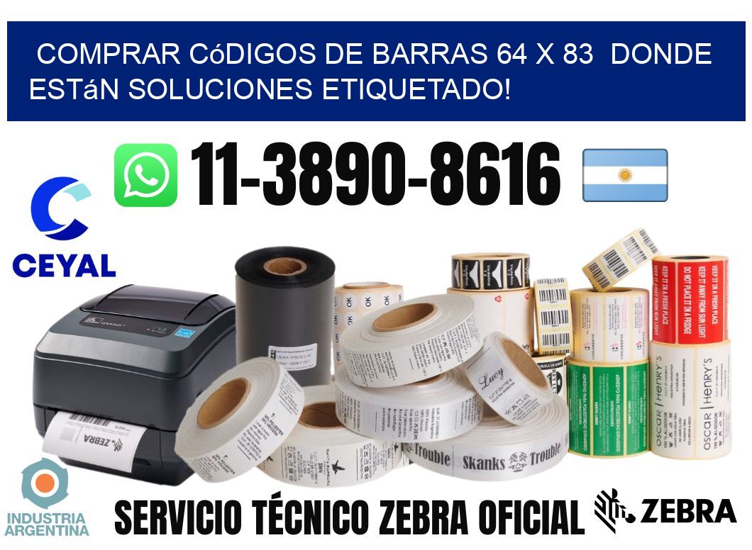 Comprar códigos de barras 64 x 83  donde están soluciones etiquetado!
